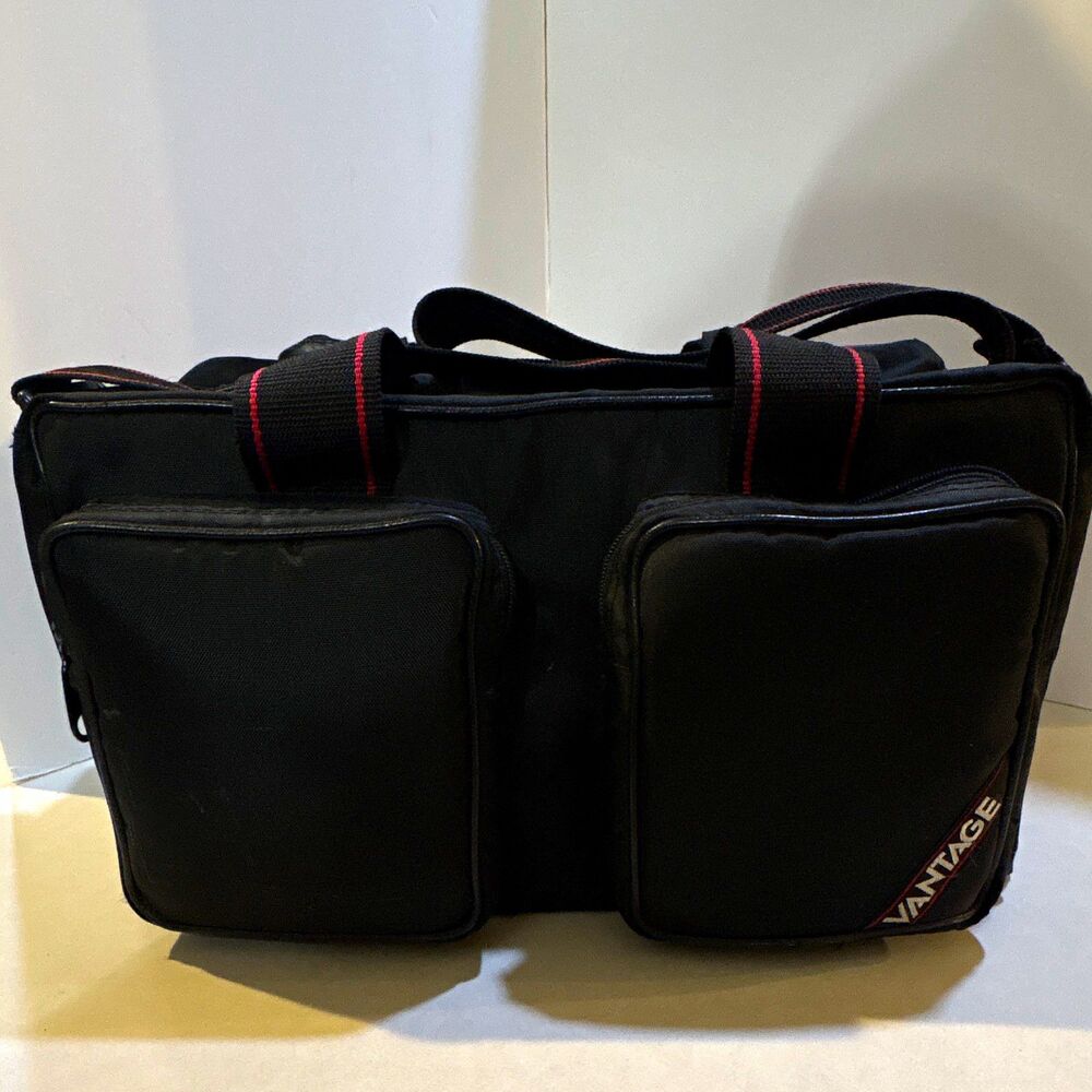 Vantage Camera Carry/Shoulder Bag Black Red w/ Strap Accessory Compartments